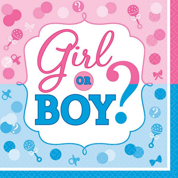 GENDER REVEAL GIRL OR BOY? LUNCHEON NAPKINS