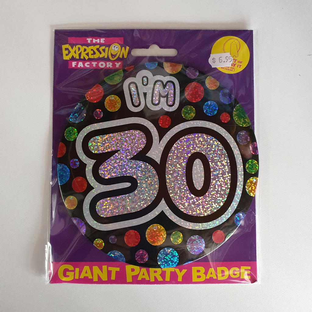 GIANT PARTY BADGE