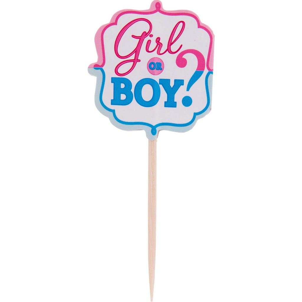 GENDER REVEAL GIRL OR BOY? CUPCAKE PICKS