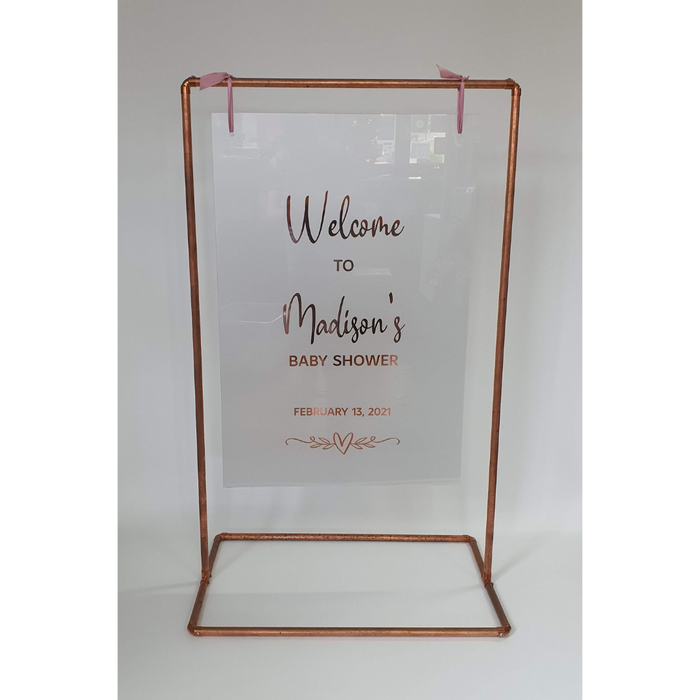 "ARTHUR" COPPER FRAME WITH CUSTOMISED ACRYLIC SIGN