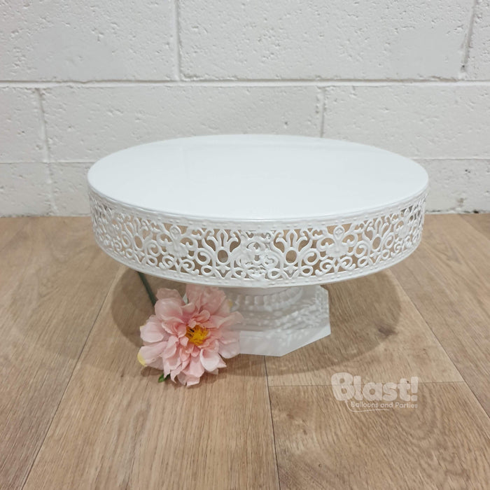 "VICTORIA" FOOTED CAKE STAND - WHITE